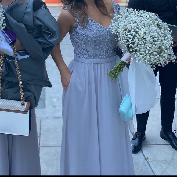 Kennedy Blue beaded grey dress - Picture 3 of 5